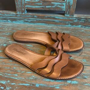 Madewell The Wave Slide Size 7.5 Genuine Leather Sandals